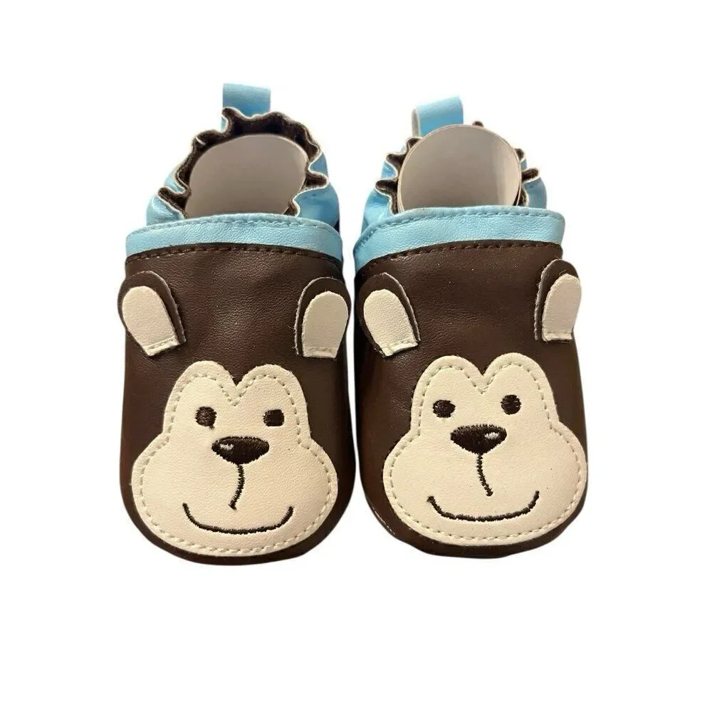 6 - 12 Months Infant Baby Crib Shoes Monkey Face Cuddle Bear Collection New